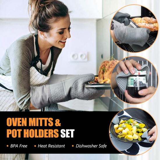 Aoter 6 packs Microwave Glove Potholder Gloves Mitts Kitchen Potholder mat for BBQ Cooking Insulation Gloves Hot Oven Mitts Baking