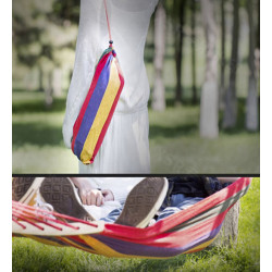 Simket Breathable Cotton Camping Hammock Supports 660lbs, with Detachable Pillow & Spreader Bar - Perfect for Indoors & Outdoors